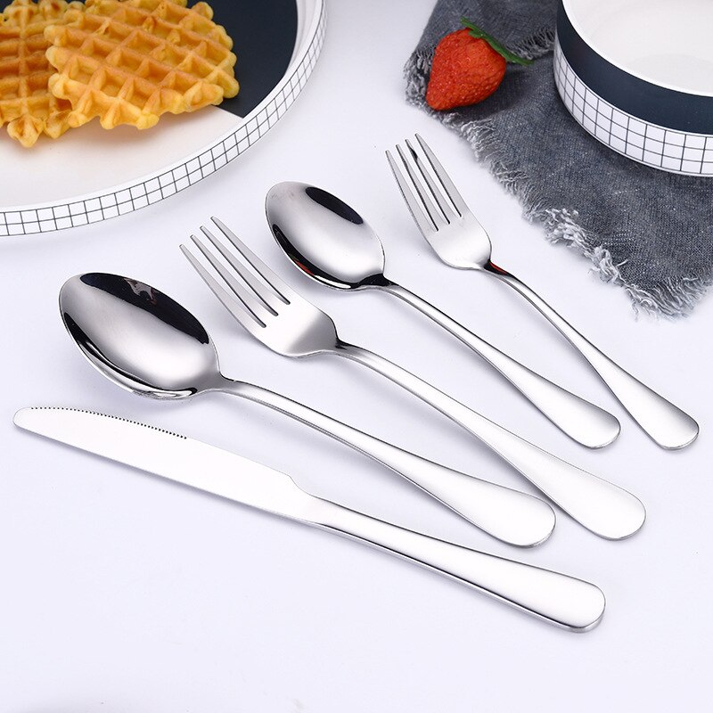 20PC Stainless Steel Cutlery, Mirror Polished Western Cutlery Set Golden Color Steak Cutlery Exquisite Cutlery Set