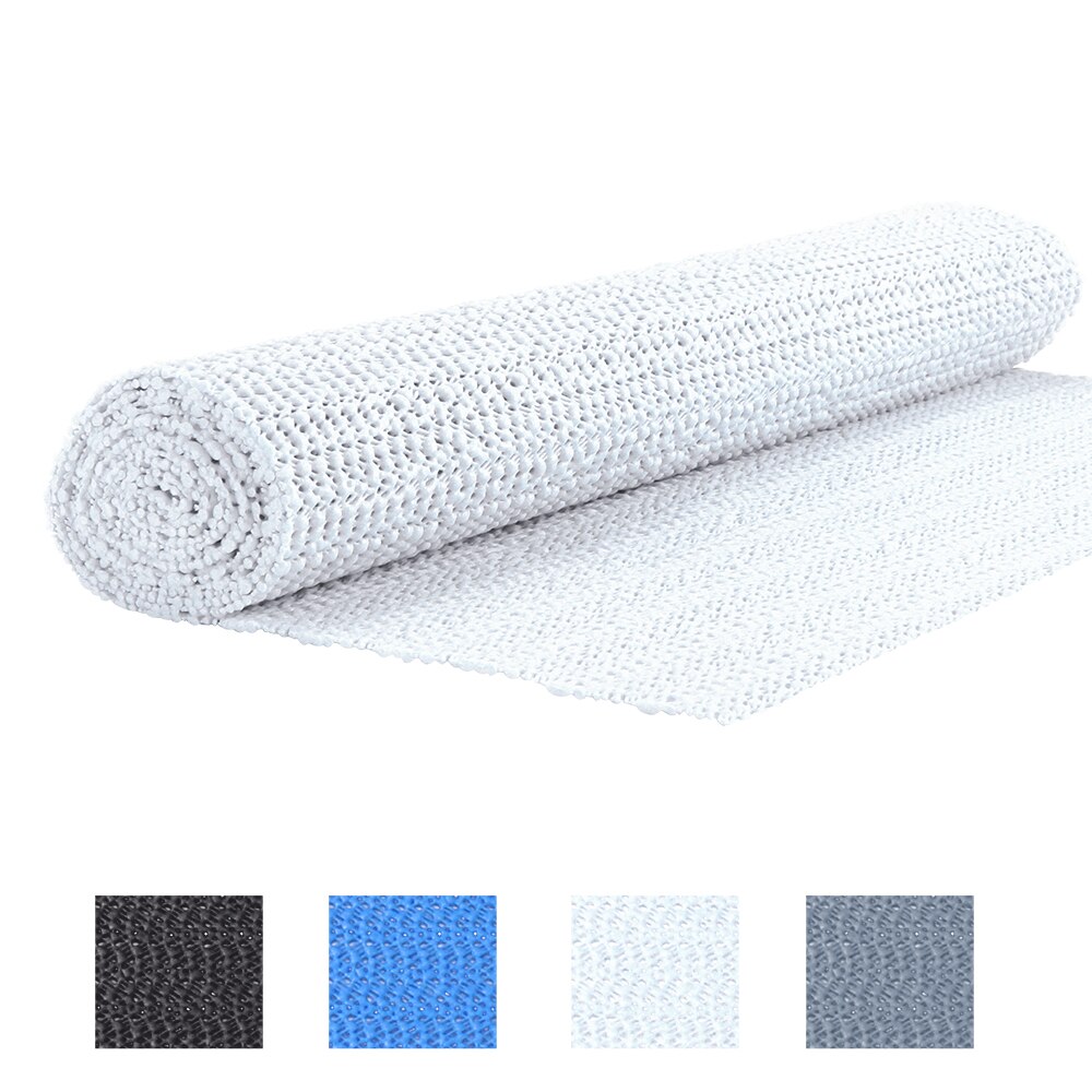 Alfombrilla de espuma de PVC antideslizante para el hogar, 1 rollo de 150cm x 30cm, alfombrilla de suelo, rejilla de baño, revestimiento para estantes, estera antideslizante DIY: White