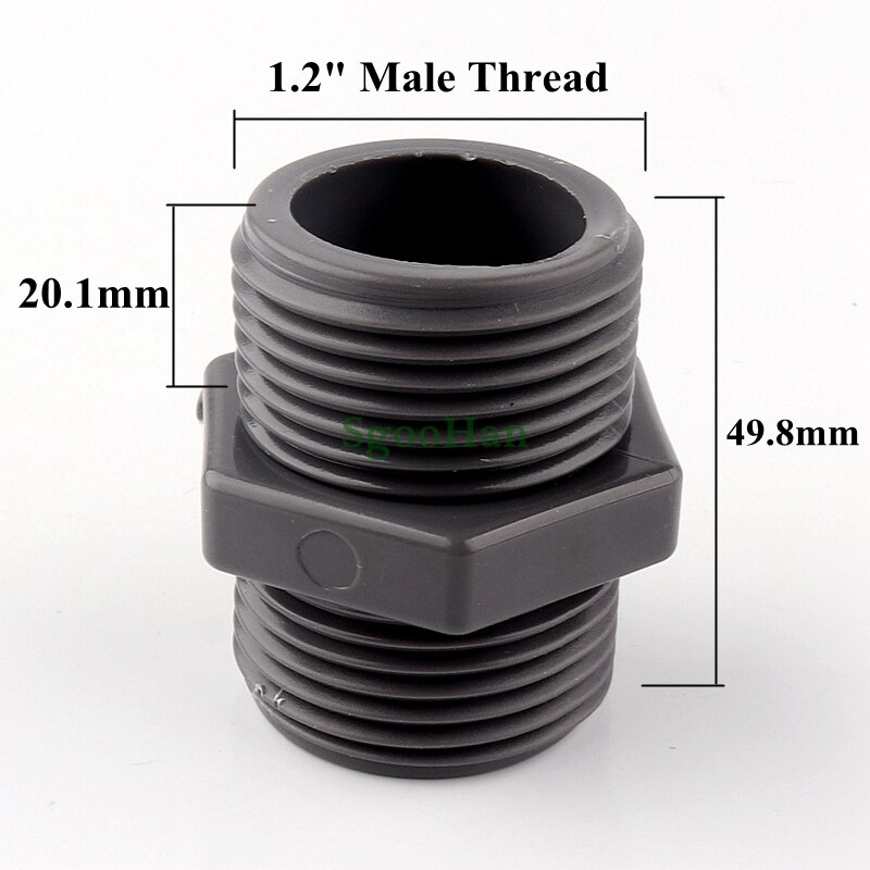 Conector de rosca macho de PVC para tubería de Acuario, accesorios de unión para pecera, marco de plantación hidropónico, 1/2 "~ 2", 2 ~ 50 Uds.: 30pcs / 1.2 inch male thread
