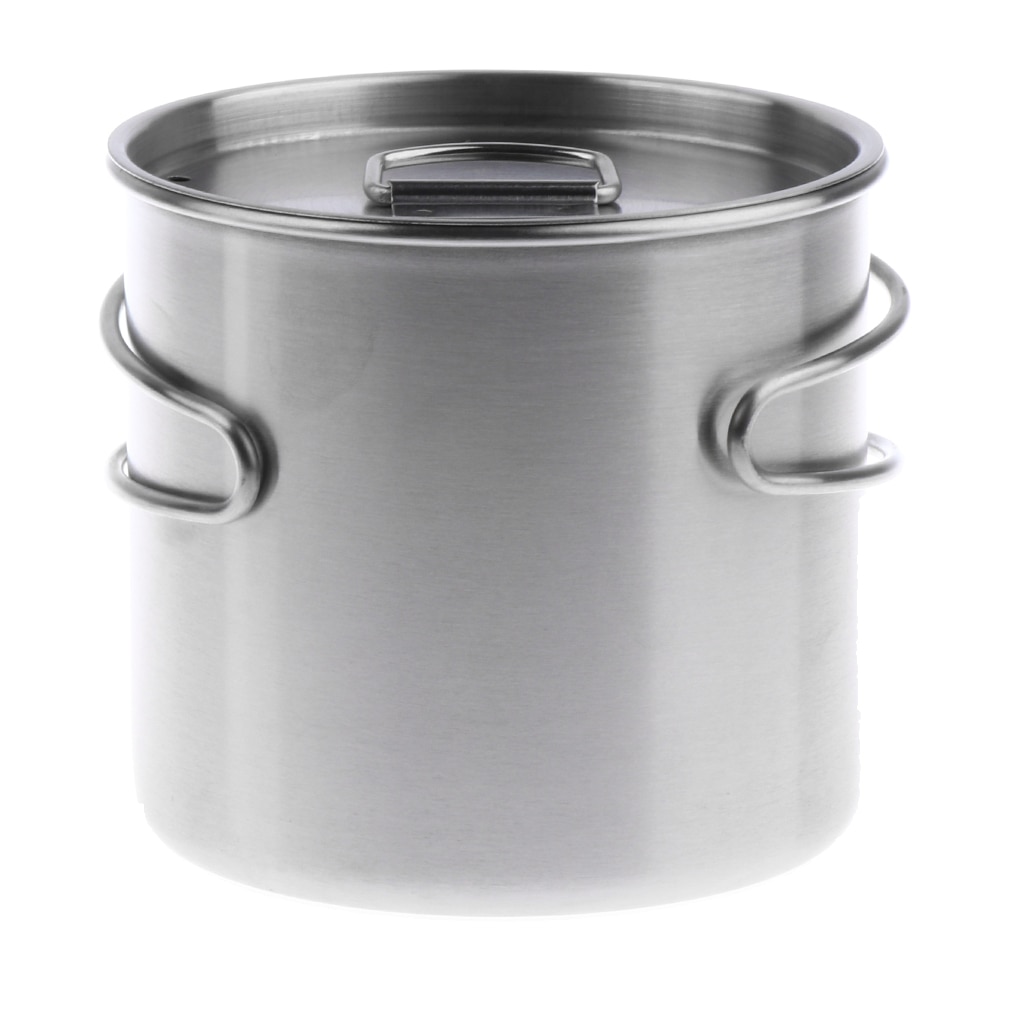 500ml koppar/kruka i rostfritt stål med hopfällbart handtag för utomhushusbil utomhus camping vandring backpacking matlagning picknick förnödenheter