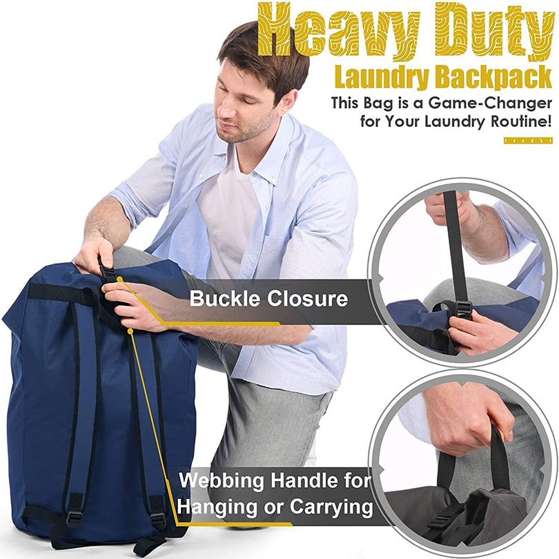 Waszak Rugzak 115l Extra Grote Reis Waszakken, Verstelbaar En Uitschuifbaar, Wasmand Tas Voor Wasserette, College