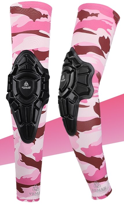 Mangas de hielo anticaída para motocicleta, coderas para montar en moto, Mangas de seda de hielo de alta elasticidad, protector solar que absorbe el sudor en frío: Rosa