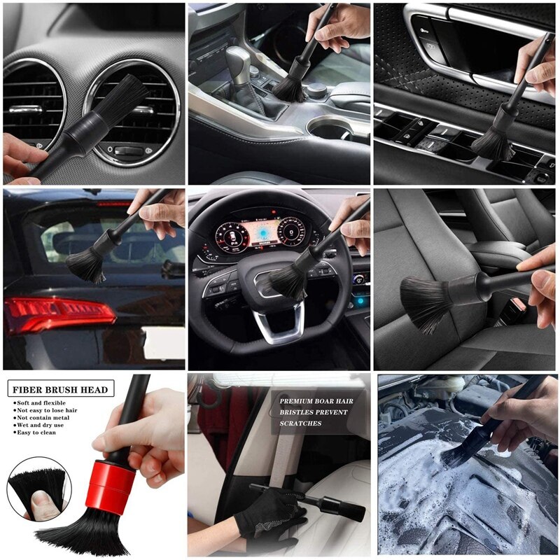 13 Pcs Auto Detaillering Borstel Set, Auto Cleaning Kit Voor Wielen, Motor, Console Dashboard, air Vent, Leer Detail Borstels