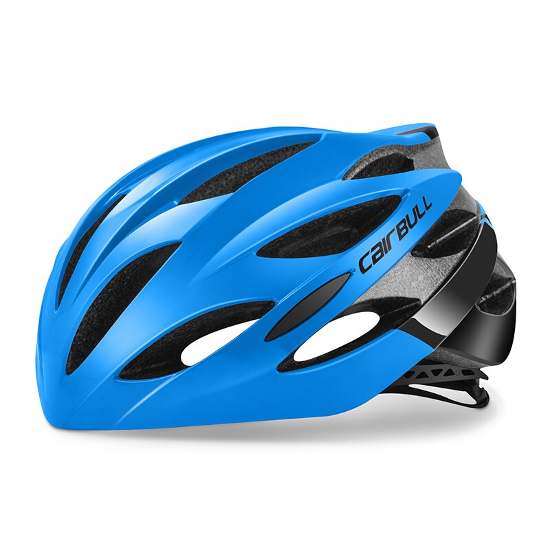 Cascos de bicicleta Cairbull para hombres y mujeres casco de bicicleta ligero MTB bicicleta de carretera de montaña totalmente moldeado protector de cascos de ciclismo: Azul / L