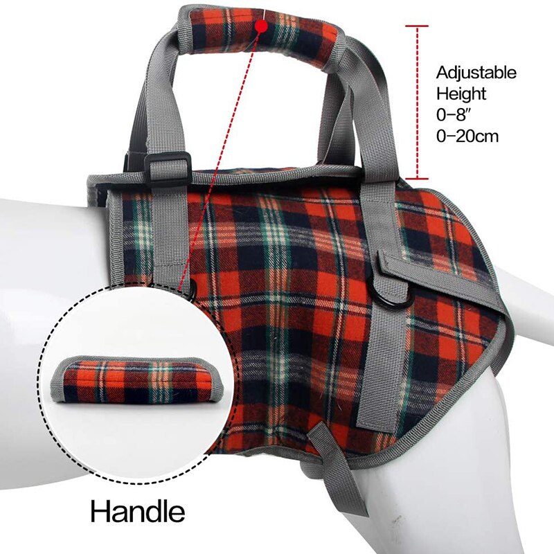 Harnais de soutien pour chien pour jambes avant et arrière gilet de rééducation réglable avec poignée pour vieux chiens handicapés
