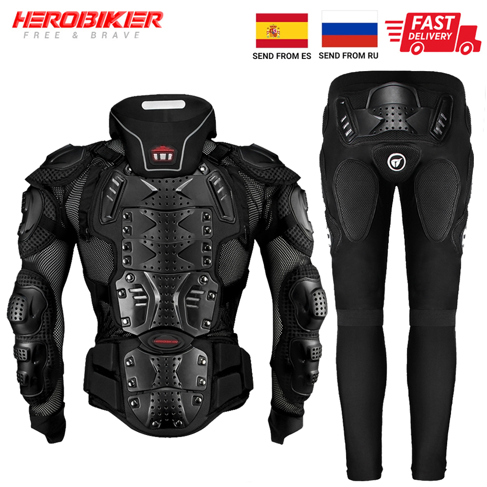 HEROBIKER Motorradjacke Herren Motorradrügestochen Moto Körperschutz Moto-Cross Reitjacke Rennen Motorrad Körperschutz S-5XL