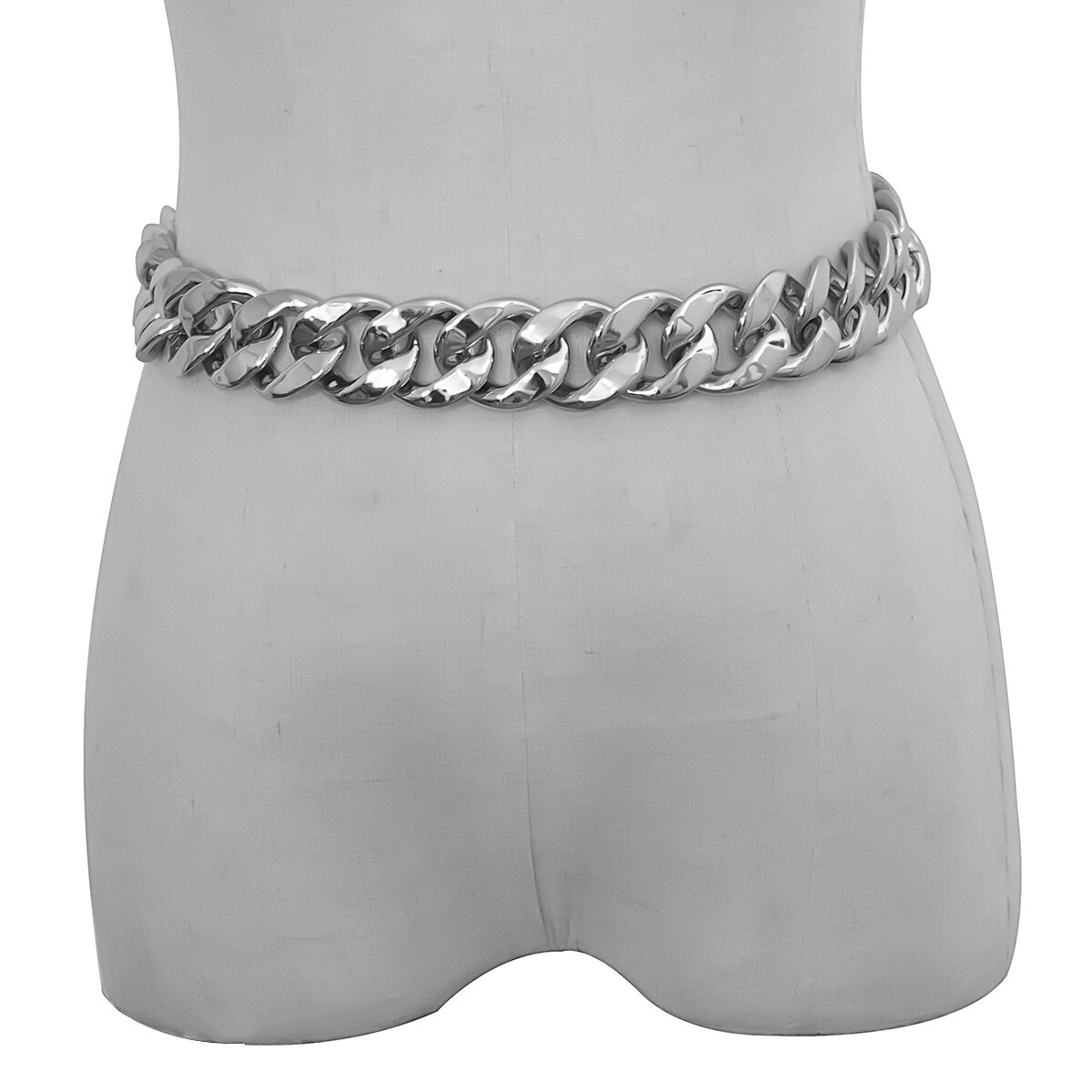 Shixin Punk Ccb Materiaal Dikke Ketting Riem Voor Vrouwen Mode Vrouwelijke Taille Keten Op Jean/Jurk Accessoires Riem sieraden: Silver Color