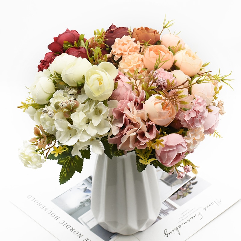 30cm kunstige rose buketter hjem dekorasjon tilbehør bryllup forsyninger stue møbler diy blomsteroppsats