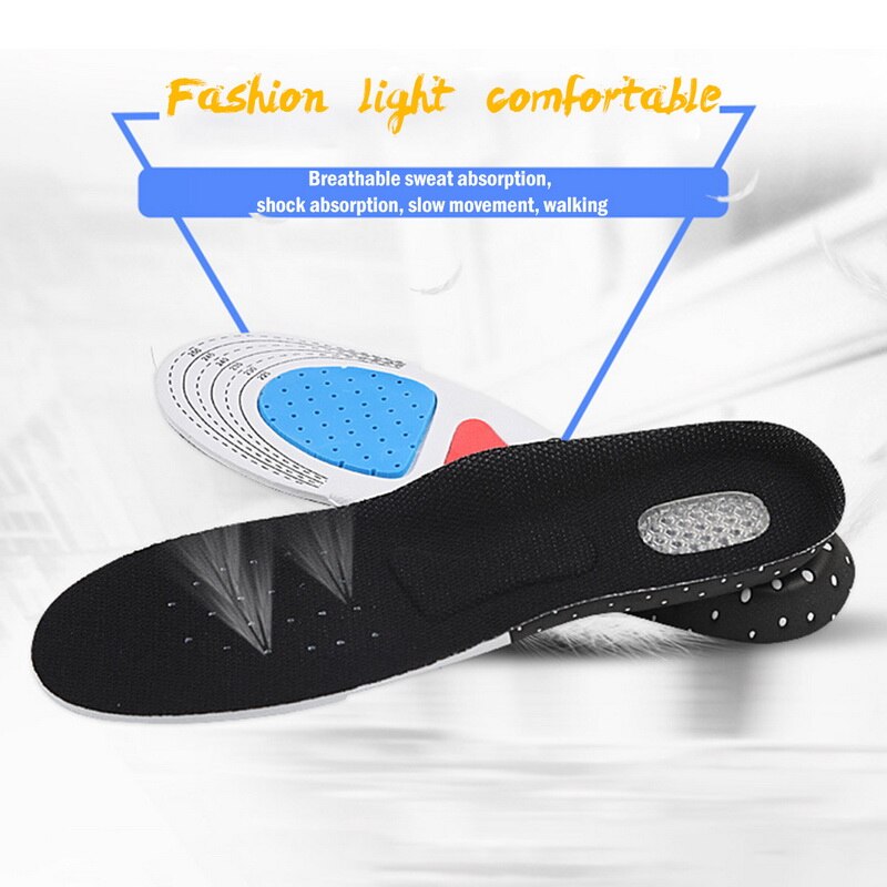 Plantillas de Gel de silicona para correr, para pies, hombre y mujer, almohadilla ortopédica, masajeador, absorción de impacto, soporte para arco