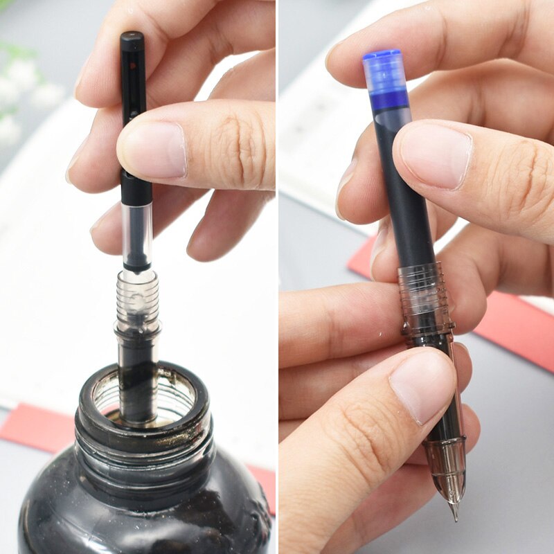 Stylo plume en plastique de luxe 0.5mm multifonction sucer l'encre ou utiliser les stylos de Sac d'encre pour écrire des fournitures scolaires de bureau de papeterie