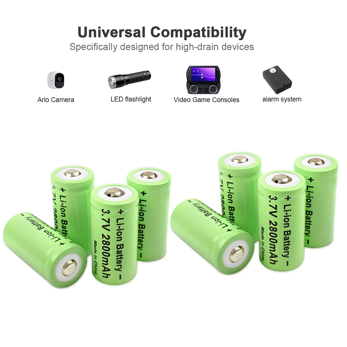 20 st. 2800 mah uppladdningsbara batterier, 3.7v litiumjonbatterier , 16340 rcr-batterier  cr123a 123 icr-batterier för led-ficklampa för resor