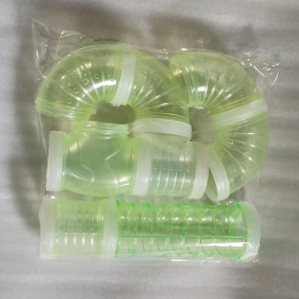 Bricolage u-type ligne de tuyau en plastique Tube formation jouant connecté Tunnel externe jouets pour petit Animal Hamster Cage Hamster Sports: green