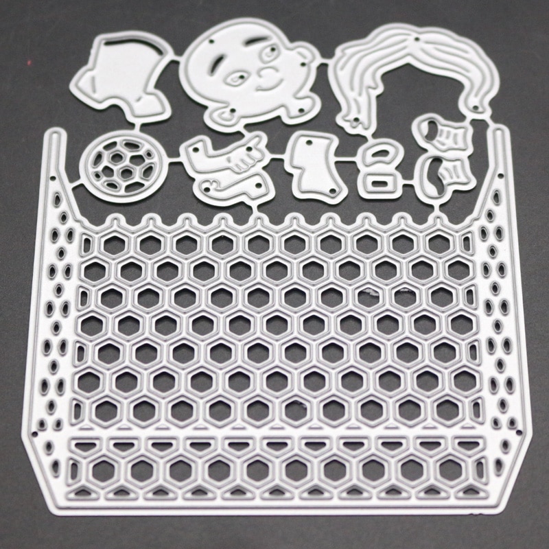 Football Boy Christmas Metal Cutting Dies Stencil Goal Net Frame Die Cut Scrapbooking Embossing Stamps And Dies Craft: Default Title