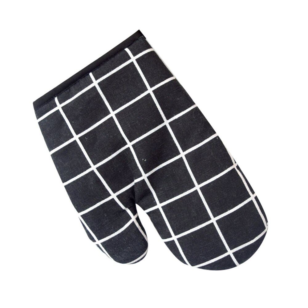 1 PC Oven Glove Heatproof Magnetron Mitten Isolatie Pad Keuken Bakken Koken Verdikte Handschoen Insulated antislip: Black