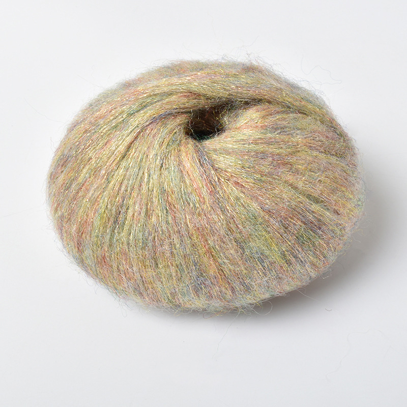 25g/Knäuel Glitzer Mohair Garn Weiche Warme betroffen zur Seite fahren Schal Hütte Faden Nadel Häkeln Hand Gestrickte Faden DIY liefert: Weiß