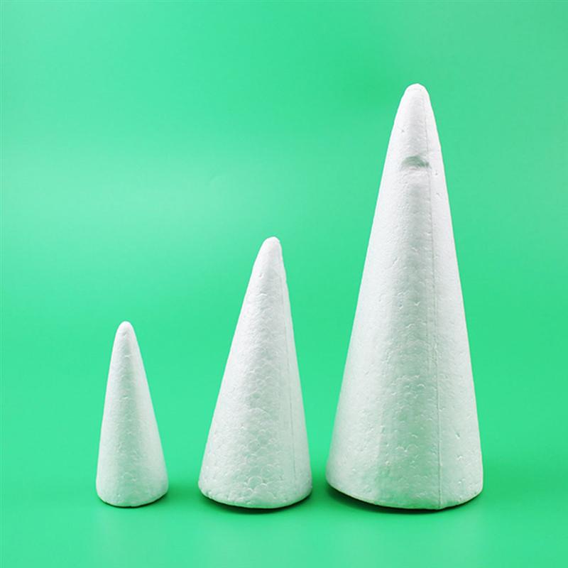 White Solid Foam DIY Cone Children Handmade Craft Cone Accessories for Home Craft Christmas
