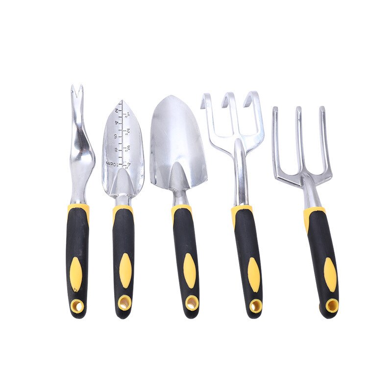 Mini Garden Tools Set Outdoor Kids Spade Manual Portable Shovel Rake Trowel Loosening Soil Planting Tool For Flower Potted Plant: 5PCS Aluminum Alloy