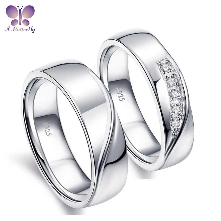 925 Sterling Silber Paar Hochzeit Ring Männer Und Frauen Breite Band High-End-Schmuck