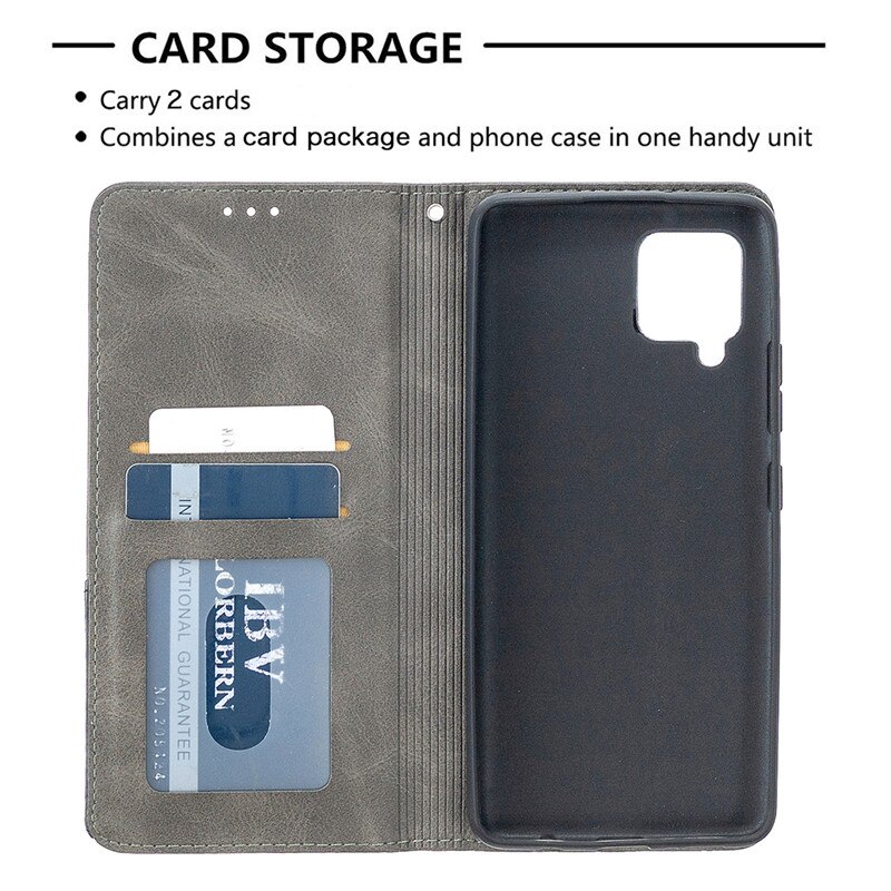 For funda samsung  a12 deksel på for samsung galaxy  a12 a 12 sm-a125f coque luksus magnetisk lommebokstativ skinn telefondeksel etui