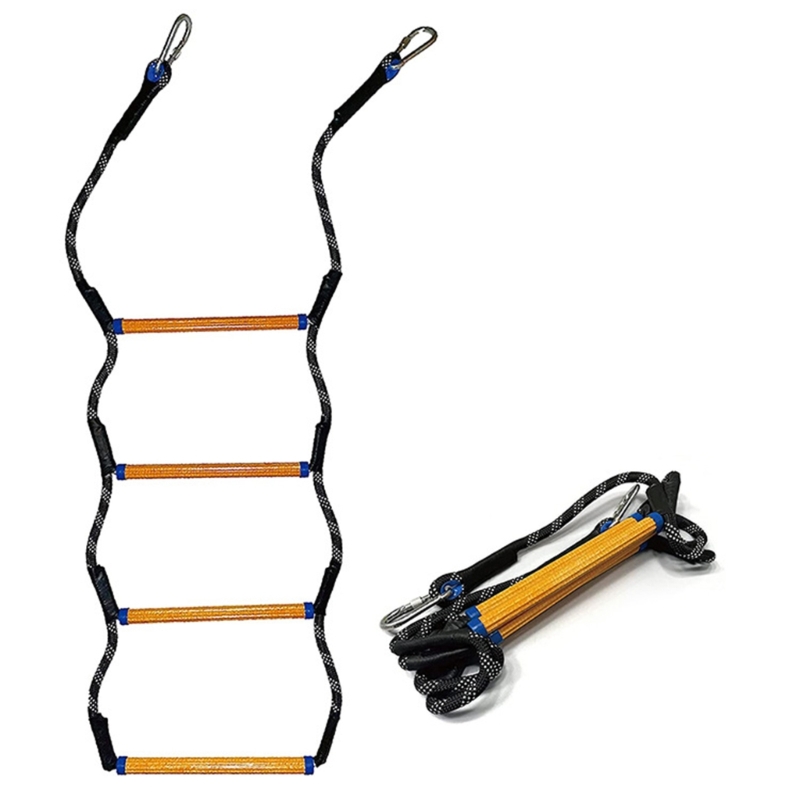 4 Step Boat Rope Ladder, Marine Rope Ladder for Inflatable Boat Kayak Motorboat Canoeing, Portable Rope Boarding Ladder