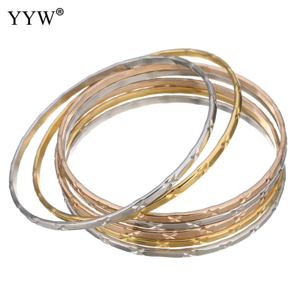 Party Meisje Sieraden Armbanden Bloem Cut Rvs Armbanden &amp; Bangle Set Voor Vrouwen 7 stks/set