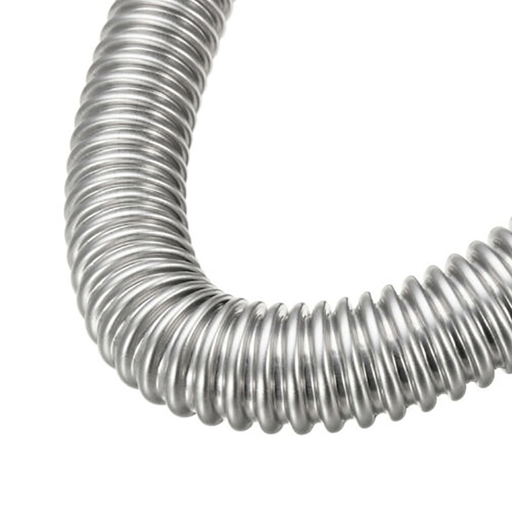 60cm Car Stainless Steel Material Exhaust Pipe Corrugated Round Pipe Parking Silencer Diesel Heater Silver