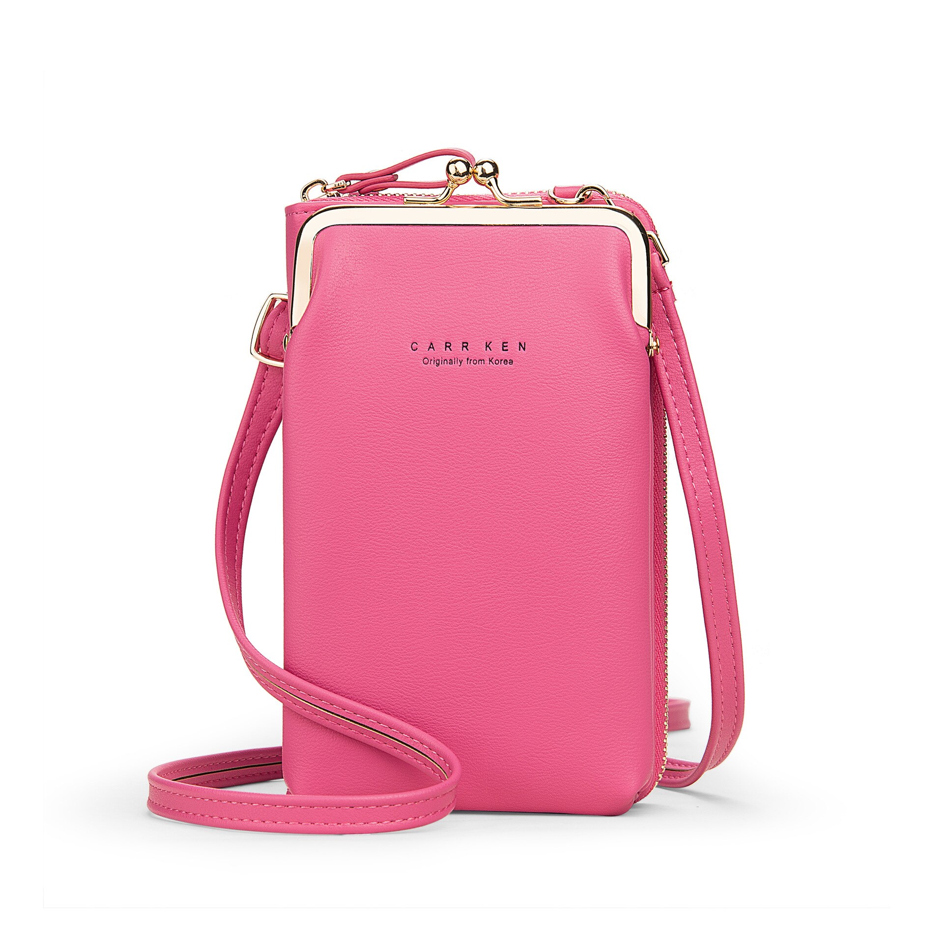 Mode Kleine Crossbody Tassen Vrouwen Mini Pu Lederen Schoudertas Messenger Bag Voor Meisjes Clutch Dames Card Telefoon Portemonnee Rits Flap: Rose