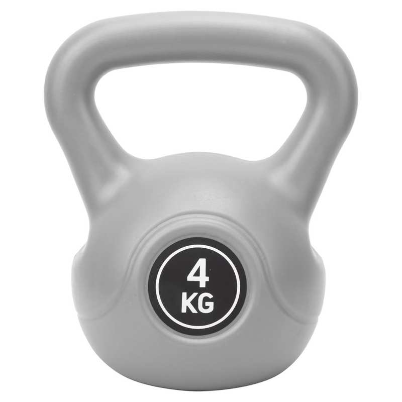 4KG Fitness Kettle Bell Body Building Lifting Kettlebell Unisex Exercise Kettlebell Strength Training Equipment: Gray