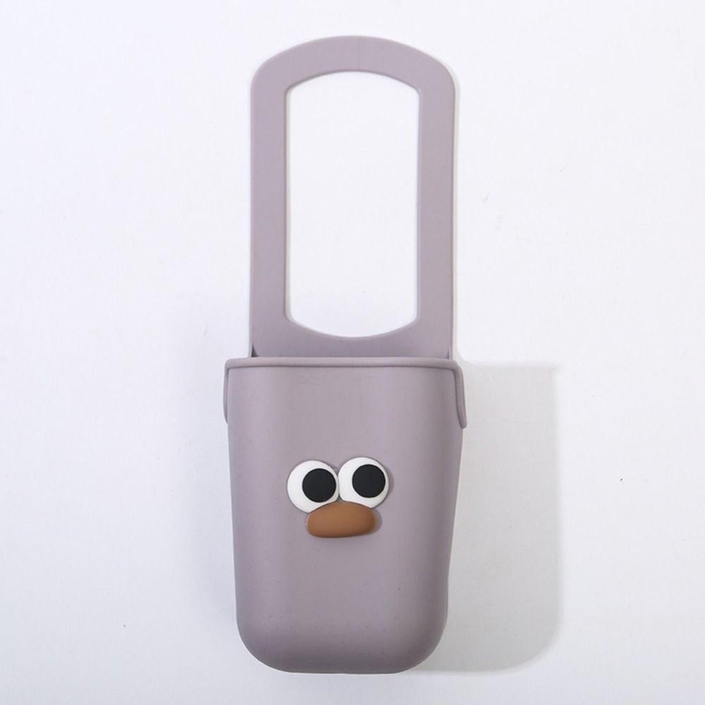 Simpatici portabicchieri in silicone di grande capacità portatile passeggino portabicchieri borsa portaoggetti per bottiglie sacchetti per bottiglie d'acqua con faccia di cartone animato