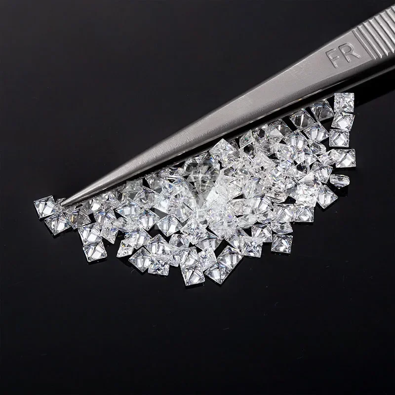 HMJ Loose Moissanite Diamond Stone Princess Cut D Color VVS Clarity for Rings Necklace Jewelry Making with GRA Certificate