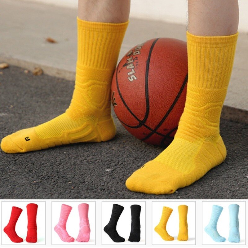 Basketbal Sokken Elite Sokken Handdoek Hoge Sokken Professionele Sokken Zweet Absorptie Effen Kleur Hoge Sokken Voetbal Basketbal