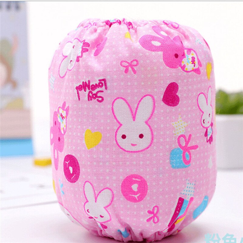 Vêtements pour bébés filles et garçons | Jolis manches de Protection anti-salissure et à géométrie, une paire: Pink rabbit