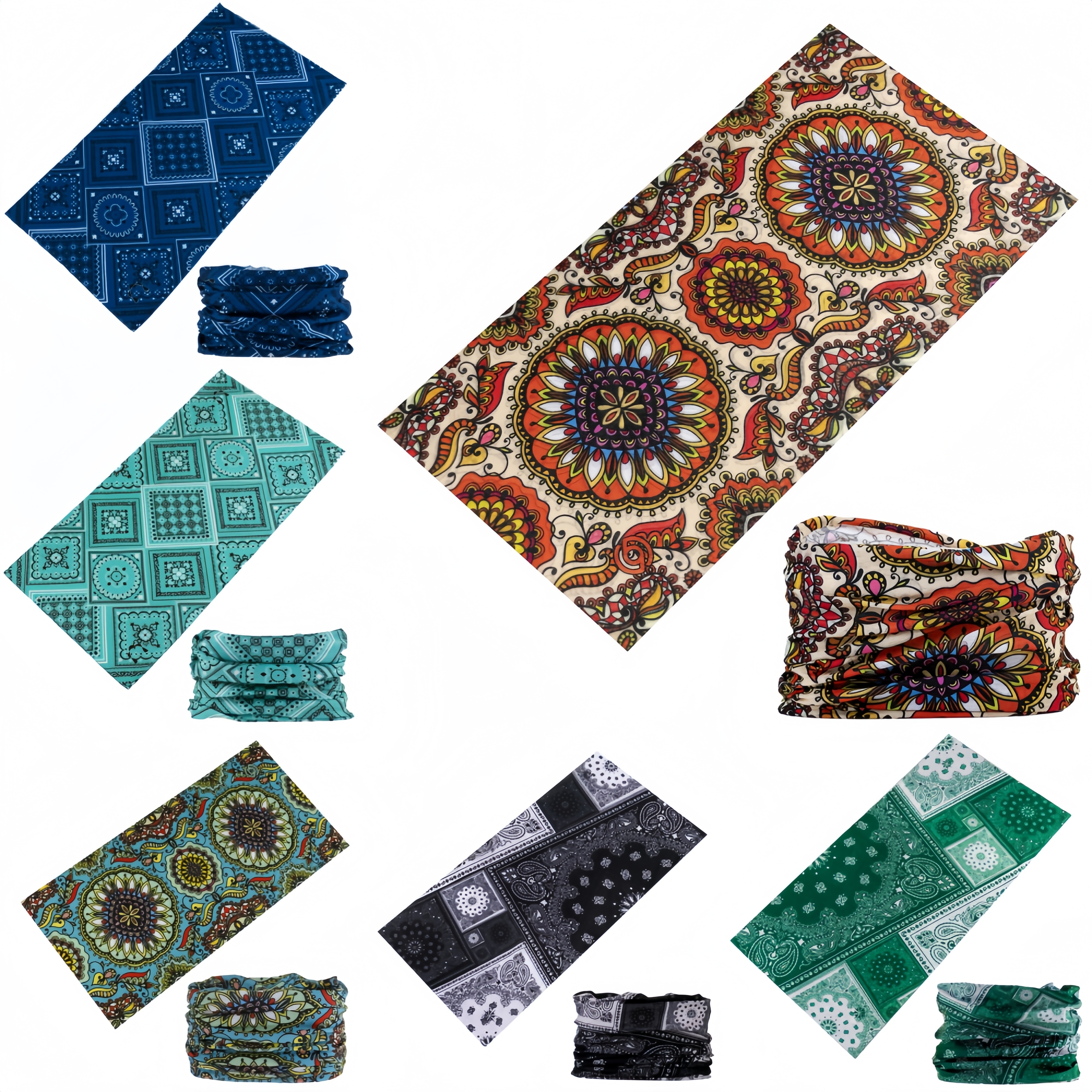 Ansiktsbandanas tubulär cykelbandana pannband multifunktionella cykel paisley ansiktsskydd halsvärmare huvudduk turban buffs