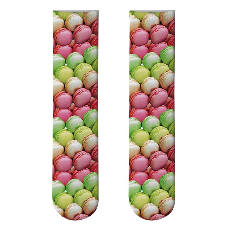 Popcorn Print Sports Socks Unisex Funny Creativity Candy Hamburger Long Socks Men Cycling Running Basketball Thigh High Socks: Style18