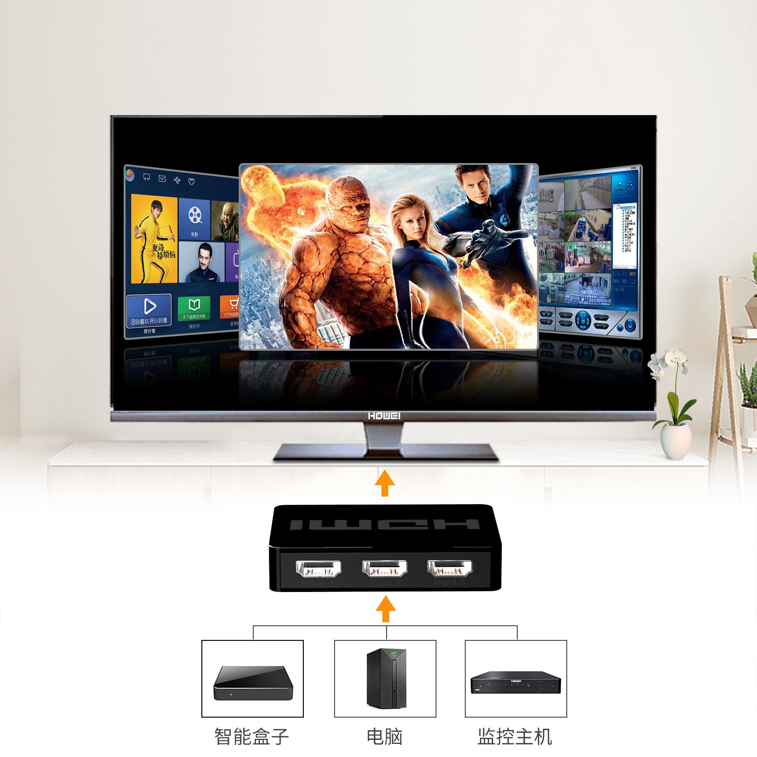 1080P 4K HDMI Video Switch Box Switcher HDMI Splitter 3 input 1 output Port Hub With Remote Control for DVD HDTV TV Box PS4