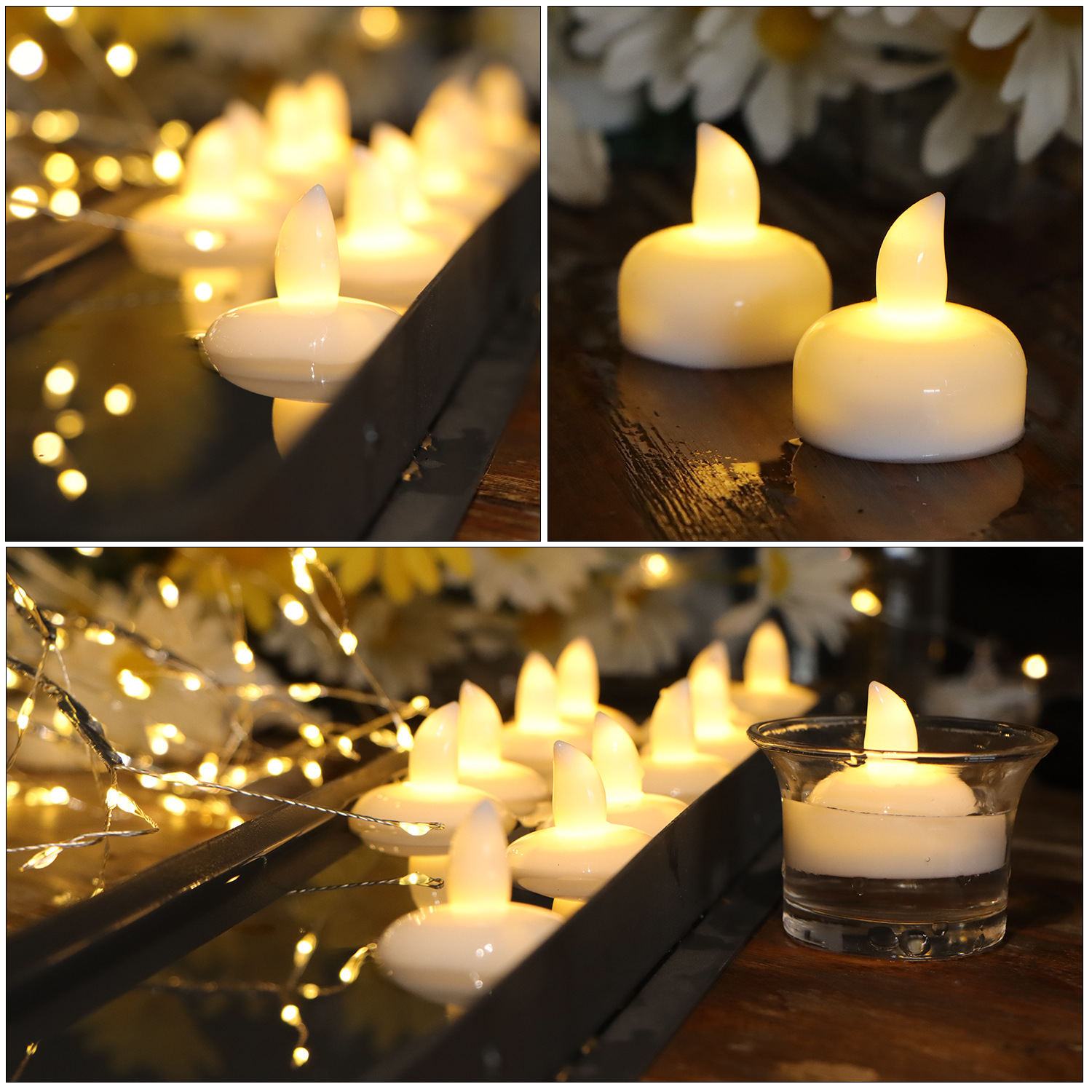 12 stücke Schwimmende Kerze Lichter LED Elektronische Kerzen Batterie Betrieben schweben auf Wasser Teelicht Für Weihnachten Hochzeit Party Dekor
