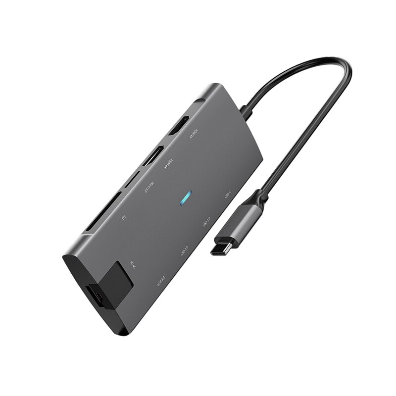 USB-C Hub RJ45 + Hdmi + Dp + USB3.0 Type C Hub Naar Gigabit Ethernet Rj45 Lan Adapter Voor Macbook pro Laptop