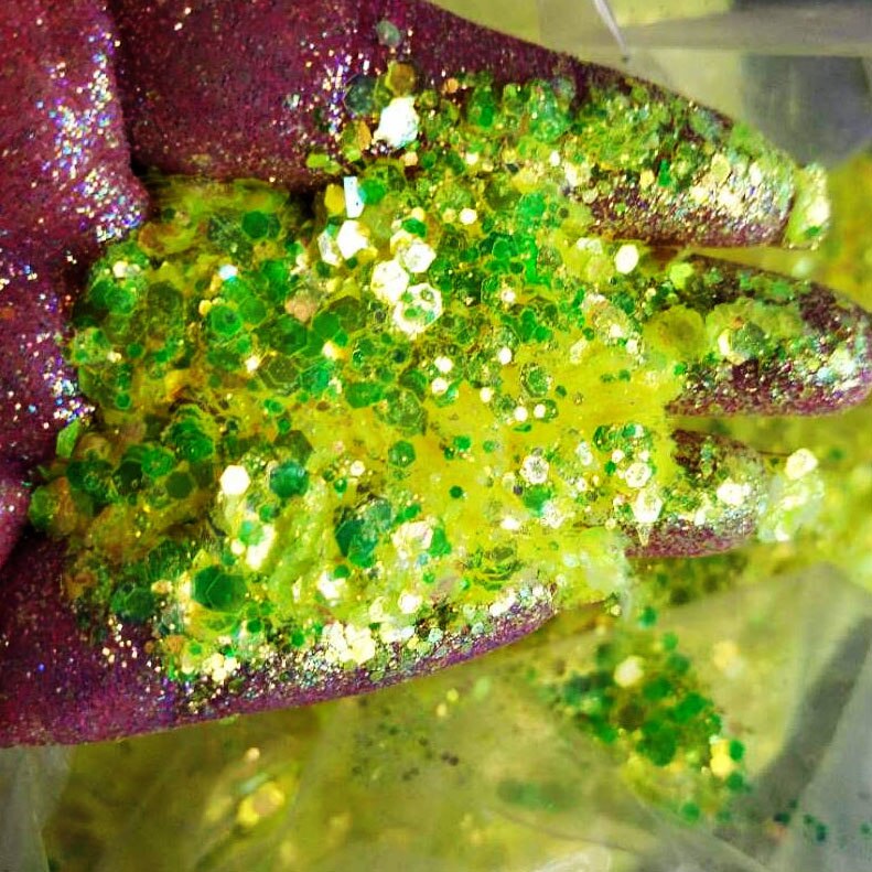 1.76 oz påsar chunky till fin / lös glitter orange / guld glitter mix "pumpa spice", nail art glitter, löst glitter,
