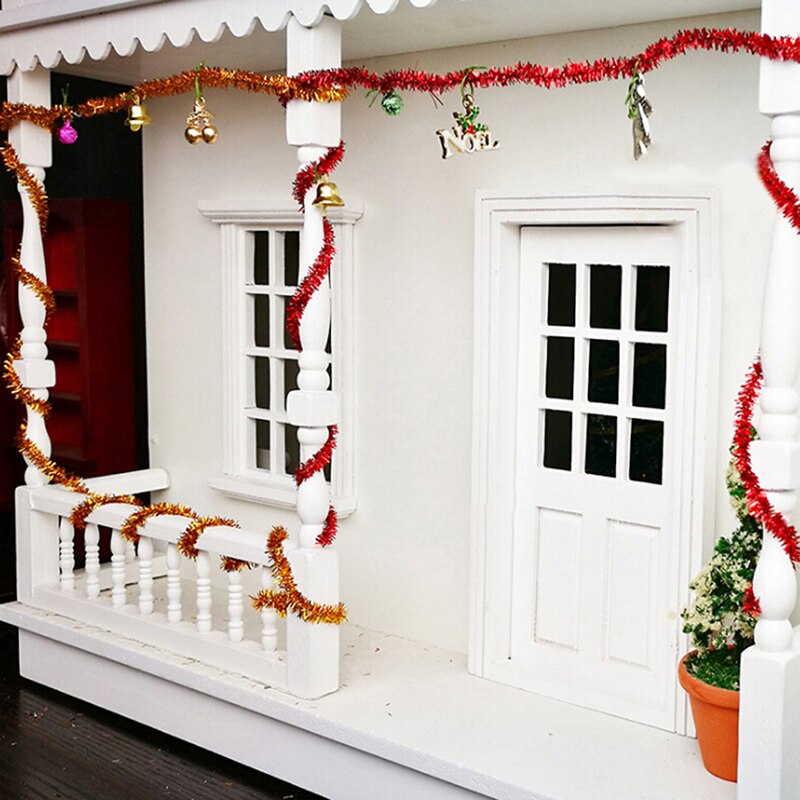 1:12 Poppenhuis Miniatuur DIY Decoratieve Strepen voor Poppenhuis Kerst Decor