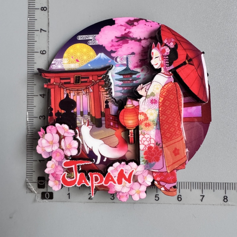 Imanes de nevera, recuerdo turístico, Cancun, México, Dubái, Helsinki, Finlandia, Hakone, Tokio, Japón, Chile, papel de aluminio, pegatinas de decoración de madera