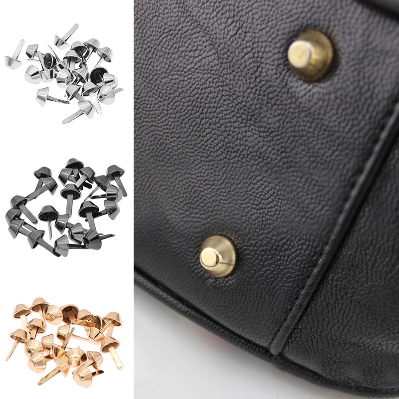 20 Uds. De accesorios para bolsas de remaches de Metal, clavos inferiores para uñas de pie para piezas de bricolaje, clavos de cubo de dos patas de aleación para piezas de equipaje