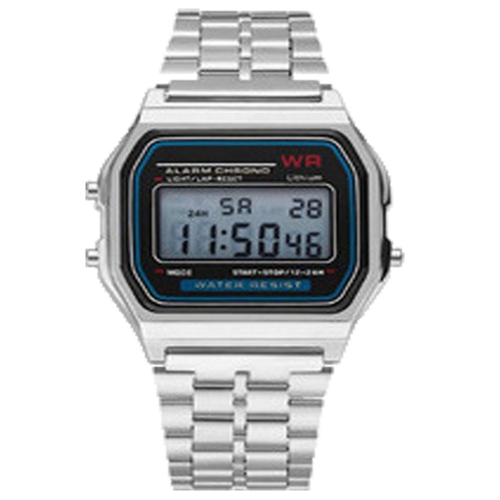 Harajuku Stijl Mode Horloge Multifunctionele Led Tafel Horloge Led Elektronische Horloge Wr F91W Staal Riem A159