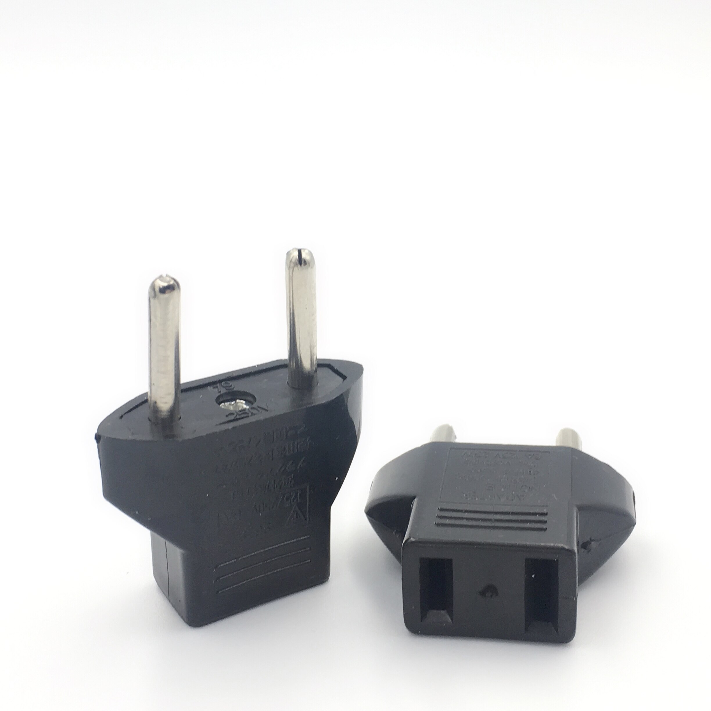 In Stock Power Plug Converter Travel Adapter EU To US Europe High Power Fast Portable Travel Converter Safe: Black