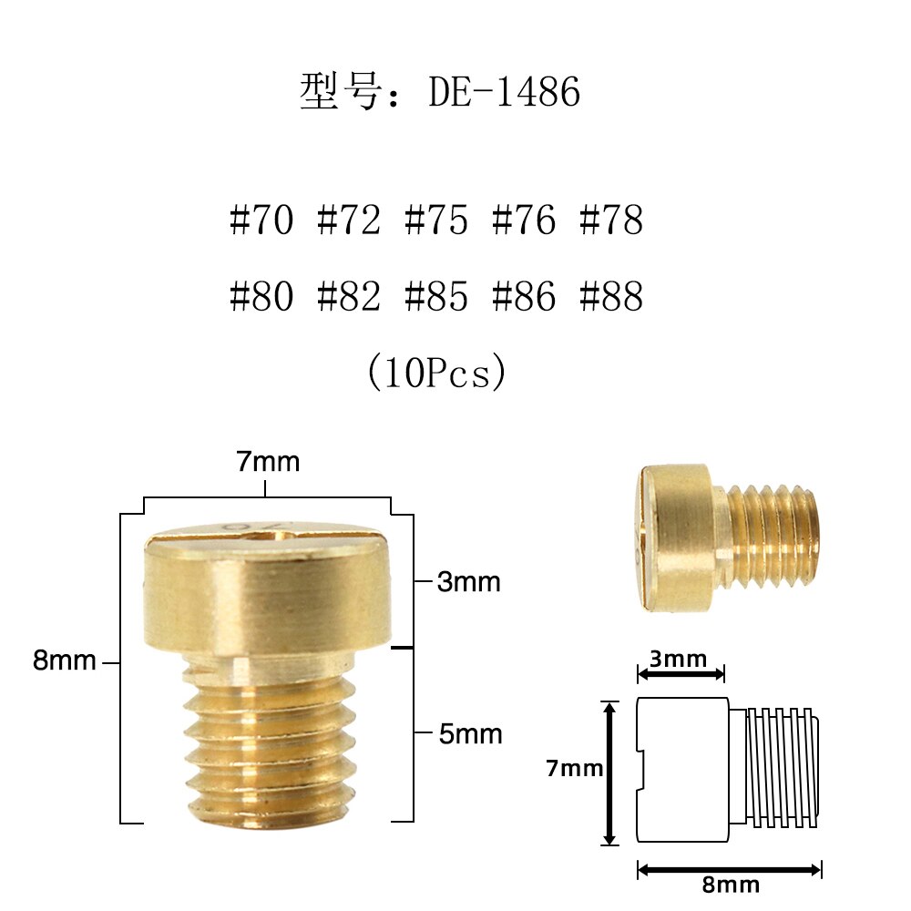 Alconstar 12Pcs Main Jet Voor Dellorto Carburateur Sha Phbg Ad/Ds Racing Belangrijkste Injector Nozzle Pilot Jet: Ivoor