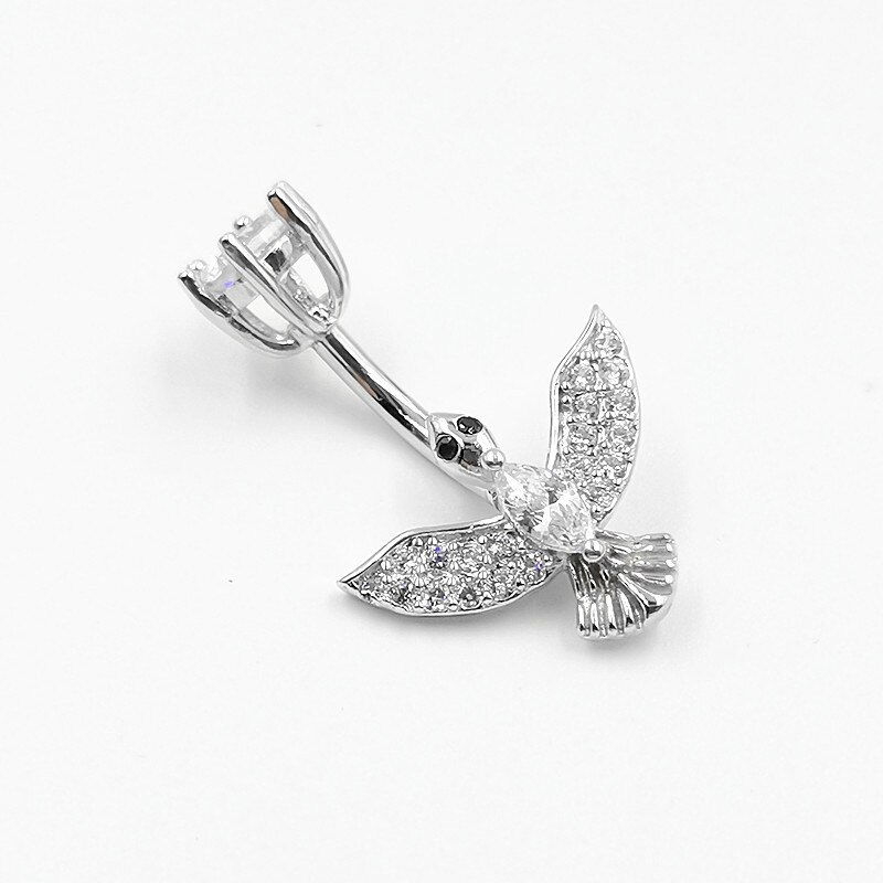 Sterling Silver Eagle Zircon Body Jewelry - Women's Trendy Animal Piercing
