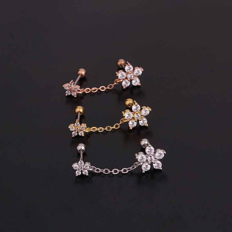 Boucles d'oreilles pour femmes, 1 pièce, 20G, Cz, Piercing Tragus Oreja, nez, anneau, oreilles, bijoux du corps, Style coréen
