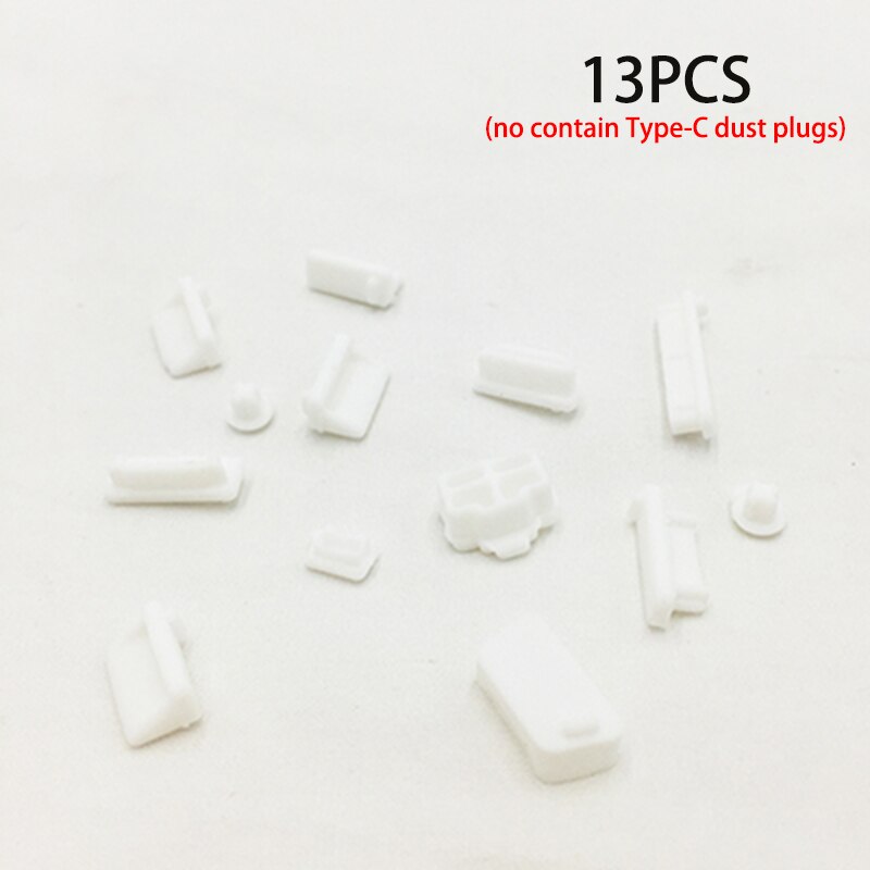 13 Stks/set Voor Macbook Anti Stof Plug Laptop Cover Beschermende Stop Stof Plug Laptop Stofdicht Usb Computer Accessoires: 13pcs white