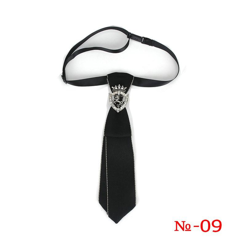 Corbata de cinta negra hecha a mano, joyería de diamantes de imitación de cristal, camisas Unisex, Collar para niños, corbatas para el cuello, uniforme escolar, corbata para mujer: 9