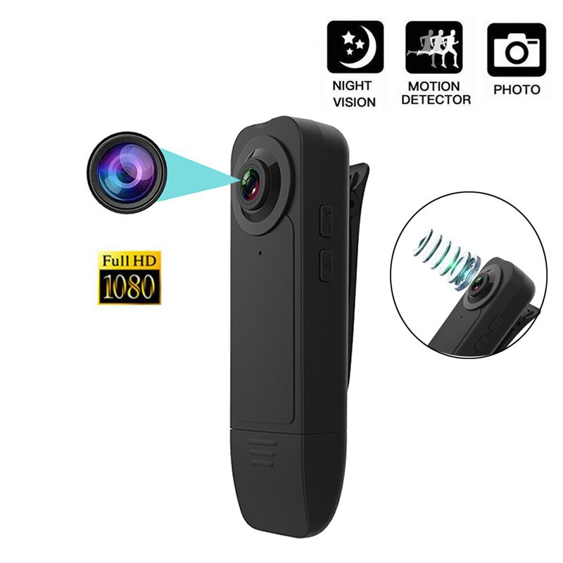 1080P Draagbare Wearable Hd Mini Camera Nachtzicht Bewegingsdetectie Video Recorder Met Pocket Clip Ondersteuning Tf-kaart Buiten cam