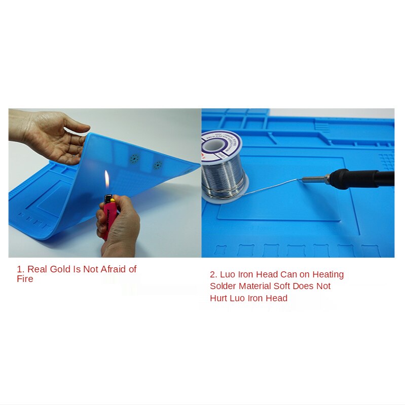 ESD Heat Insulation Soldering Working Mat With magnet Silicone insulation pad High temperature resistance welding Working Mat
